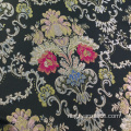 Zwarte bloem jacquard brocaed stof voor doek